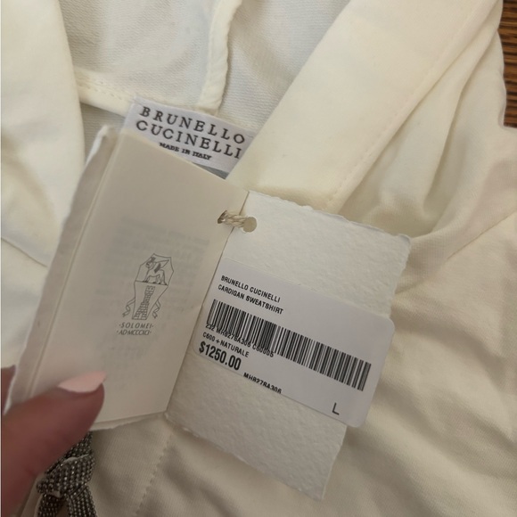 Brunello Cucinelli Cream Hooded Jacket - Picture 3 of 3